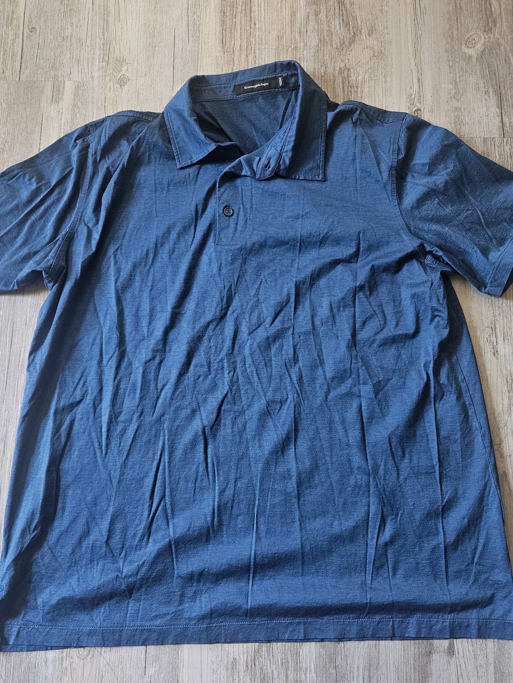 Ermenegildo Zegna Men's Navy Blue Short-Sleeve 100% Cotton Golf Polo XL 54